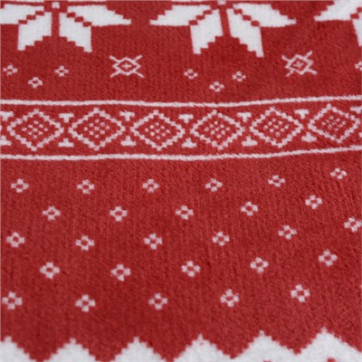 Плед флисовый 150х200 см Красный с белыми снежинками / GP611-4 /уп 100/ 696142