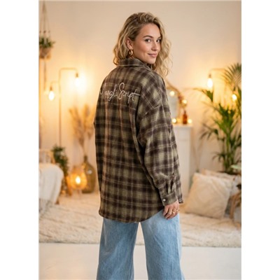 Рубашка с вышивкой OVER SIZE (хлопок)