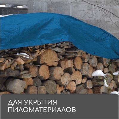 Тент защитный, 5×3 м, плотность 60 г/м², УФ, люверсы шаг 1 м, тарпаулин, УФ, голубой