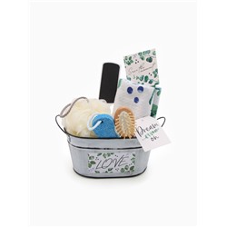 Набор подарочный «Этель. Эвкалипт», 5 предметов, полотенце, мочалка, расчёска