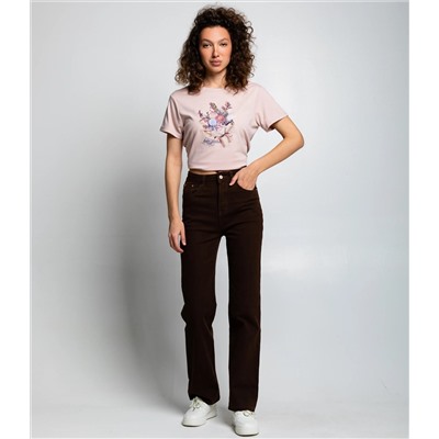 Джинсы #КТ8928, шоколадный