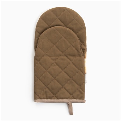 Варежка - прихватка новогодняя «Этель. Уютных вечеров», 15×28 см, саржа, 100% хлопок, ватин 250 г/м²