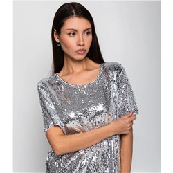 Платье #КТ9080, серебристый