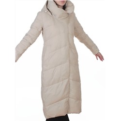 3067 BEIGE Пальто пуховое женское (утиный пух)