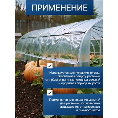 Плёнка армированная, полиэтиленовая с леской, 25×2 м, толщина 400 мкм, с УФ-стабилизатором, Greengo