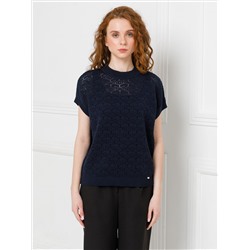 Блуза вязаная тёмно-синего цвета