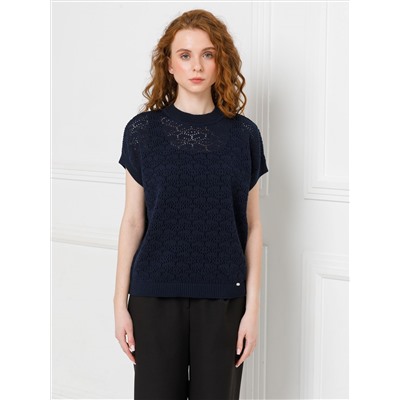 Блуза вязаная тёмно-синего цвета