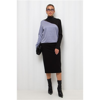 Юбка-карандаш чёрная из плотного трикотажа Адэль №1