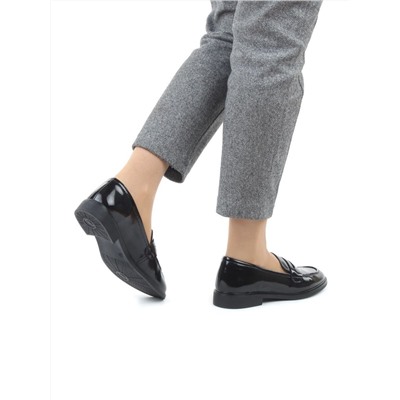 03-DCO142-2 BLACK Лоферы женские (натуральная кожа)