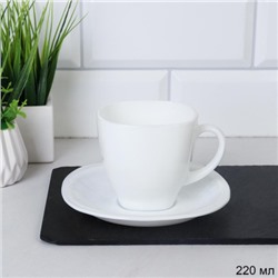 Чайная пара 230 мл квадратная форма / N-FKFB210FKBD58-6 (WHITE)