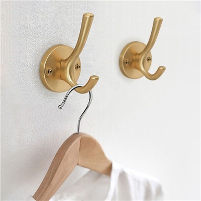 Крючок мебельный CAPPIO SIMPLE, двухрожковый, цвет матовое золото