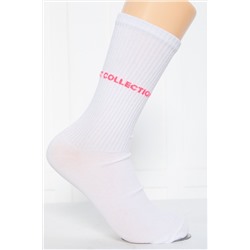 Носки LT Collection (белые/розовая надпись)