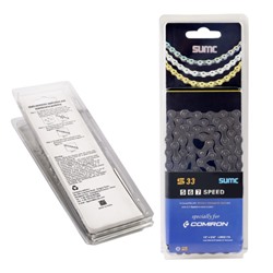 Велосипедная цепь SUMC 5,6,7,8 speed S33GY 1/2"x3/32"/116L ГОСТ 30442-97 ISO 9633 /уп 50/