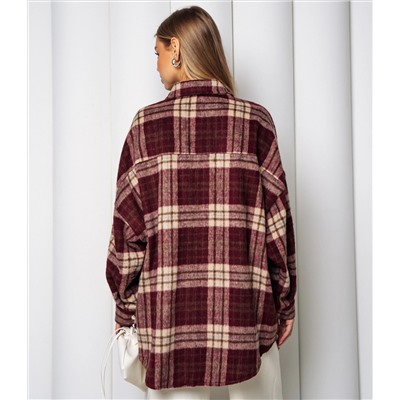 Рубашка #КТ25552, бордовый