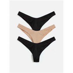 Трусы стринги-бразилиано жен 3шт. Hope черный с бежевым Infinity Lingerie