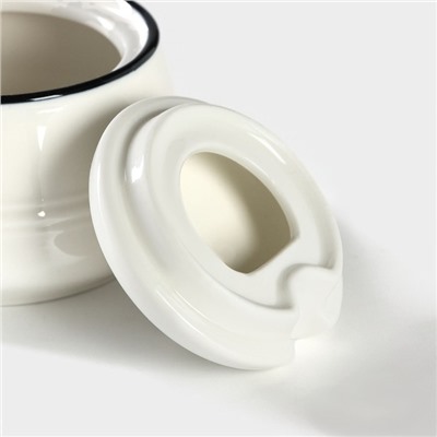 Сахарница с ложкой Magistro «Морской бриз», 250 мл, фарфор, белая