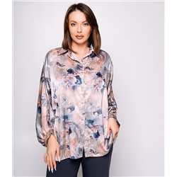 Блуза #КТ1936 (2)-1, бежевый, синий