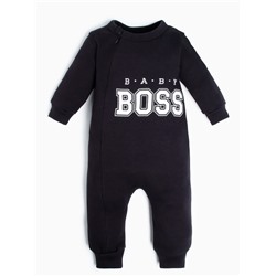 Комбинезон детский Крошка Я "Little Boss", рост 62-68 см, цвет чёрный