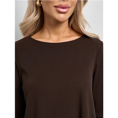 Платье свободное трикотажное шоколадного цвета