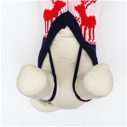 Свитер «Бегущие олени», 2XL (ДС 41, ОШ 41, ОГ 36-60 см), синий