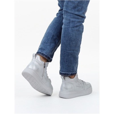 01-A324-6B GRAY/LT. BLUE Ботинки демисезонные женские (натуральная кожа)