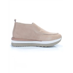 01-5576-6 BEIGE Ботинки демисезонные женские (натуральная замша, байка)
