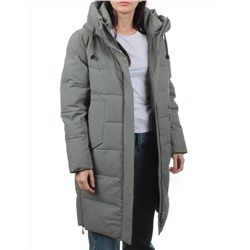 7715 GRAY/GREEN Пальто зимнее женское (200 гр. холлофайбер)