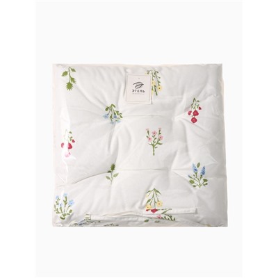 Подушка на стул «Этель. Цветочек», 42×42×7 см, белая