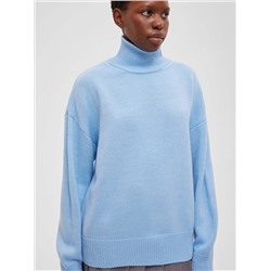 Свитер свободного кроя, голубой