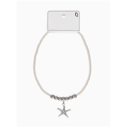 Кулон на шнурке «Морская звезда», L=45 см, бело-серебристый