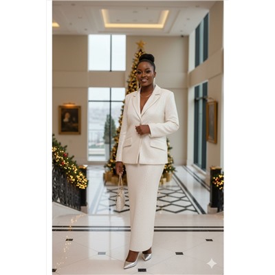 Жакет, юбка Vittoria Queen 27373 кремовый