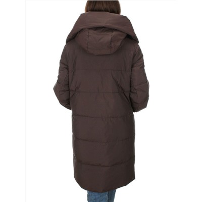 2098 DK.BROWN Пальто зимнее женское (200 гр .холлофайбер)