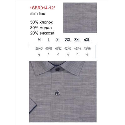1014-12SBRs* Рубашка мужская полуприт. Brostem