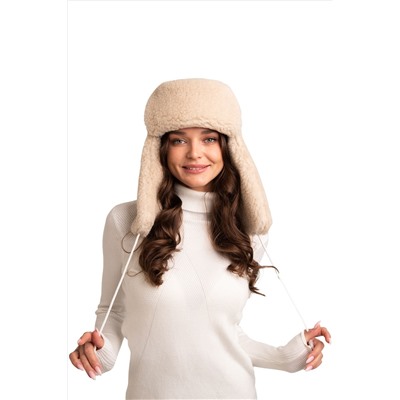 Шапка ушанка РОДИНА цвет бежевый