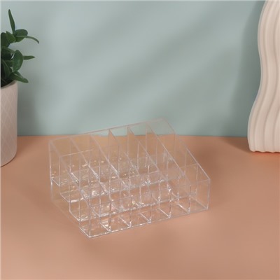 Органайзер для хранения косметики, 24 секции, 14.5×9.5×7.5 см, в картонной коробке, прозрачный