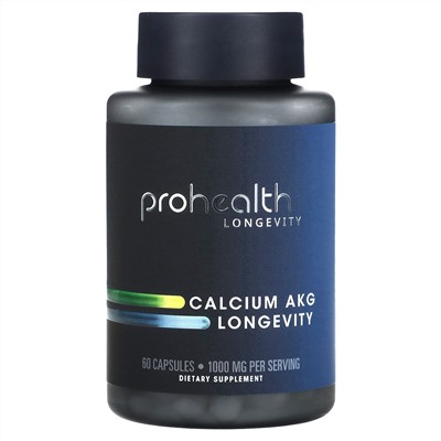 ProHealth Longevity, кальций AKG Longevity, 1000 мг, 60 капсул (500 мг в 1 капсуле)