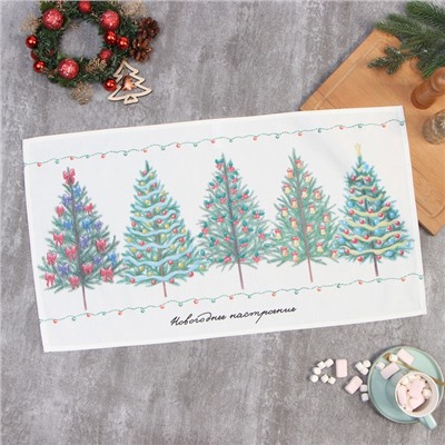 Полотенце кухонное новогоднее «Этель. Сказочный лес», 40×73 см, 100% хлопок, саржа 190 г/м²