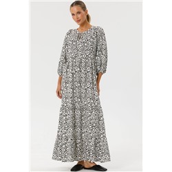 Платье ярусное с принтом