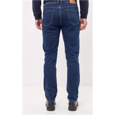 Джинсы утепл F421-0151W d.blue