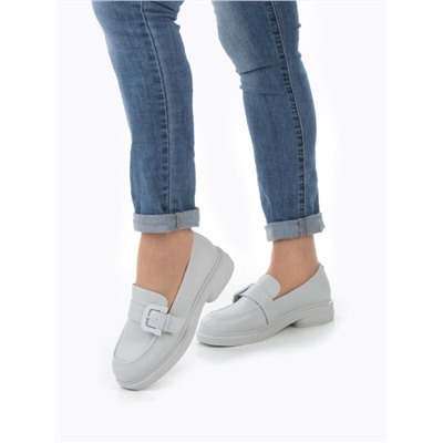 03-PDJ71-3 LT. GRAY Лоферы женские (натуральная кожа)