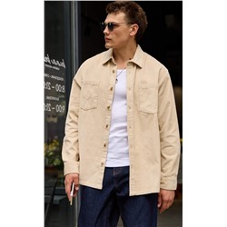 Рубашка вельвет F221-0470 l.beige