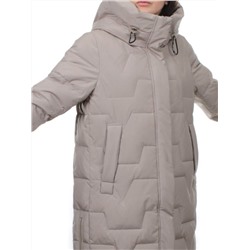 H268 GRAY BEIGE Пальто зимнее женское (170 гр. холлофайбер)