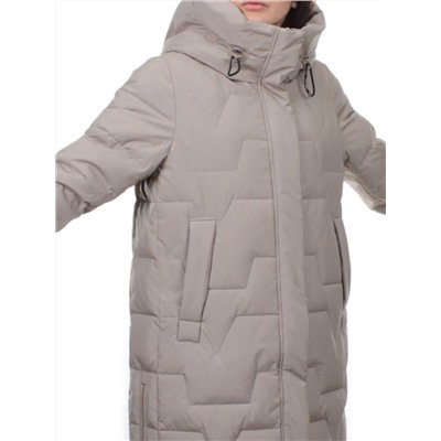 H268 GRAY BEIGE Пальто зимнее женское (170 гр. холлофайбер)