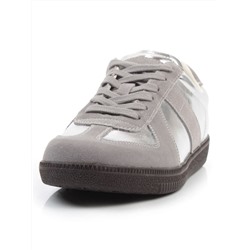 03-2106-2 DK. GREY/SILVER Кеды женские (натуральная кожа)