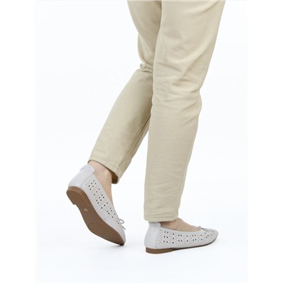 06-7388-66R GRAY/BEIGE Туфли летние женские "Лодочки" (натуральная кожа)