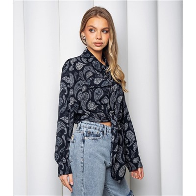 Блуза #КТ2580 (1)-1, тёмно-синий