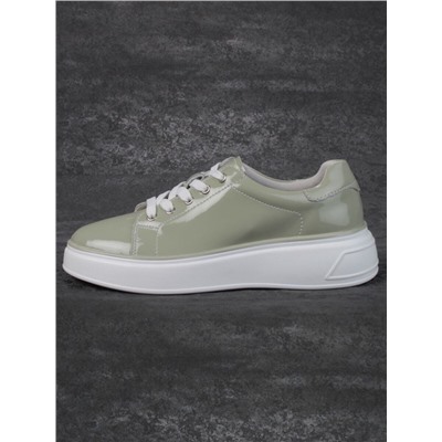 05-PDD215-3 GRAY GREEN Кроссовки женские (натуральная кожа)