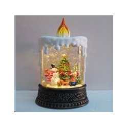 Светильник Новогодний настольный светодиодный 12,5x8x25 см Снеговик у ёлки музыкальный / NG206-65 /уп 12/АКЦИЯ