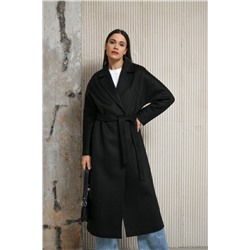 ШЕРСТЯНОЕ ПАЛЬТО В СТИЛЕ MAX MARA, ЧЁРНОЕ. АРТ. 1008