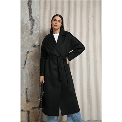ШЕРСТЯНОЕ ПАЛЬТО В СТИЛЕ MAX MARA, ЧЁРНОЕ. АРТ. 1008